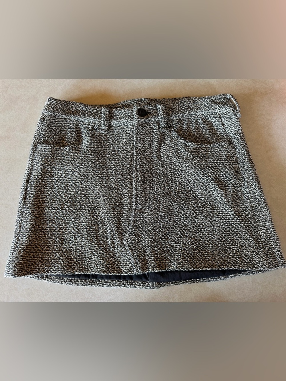 Rag & Bone Tweed Mini Skirt Black White Size 8